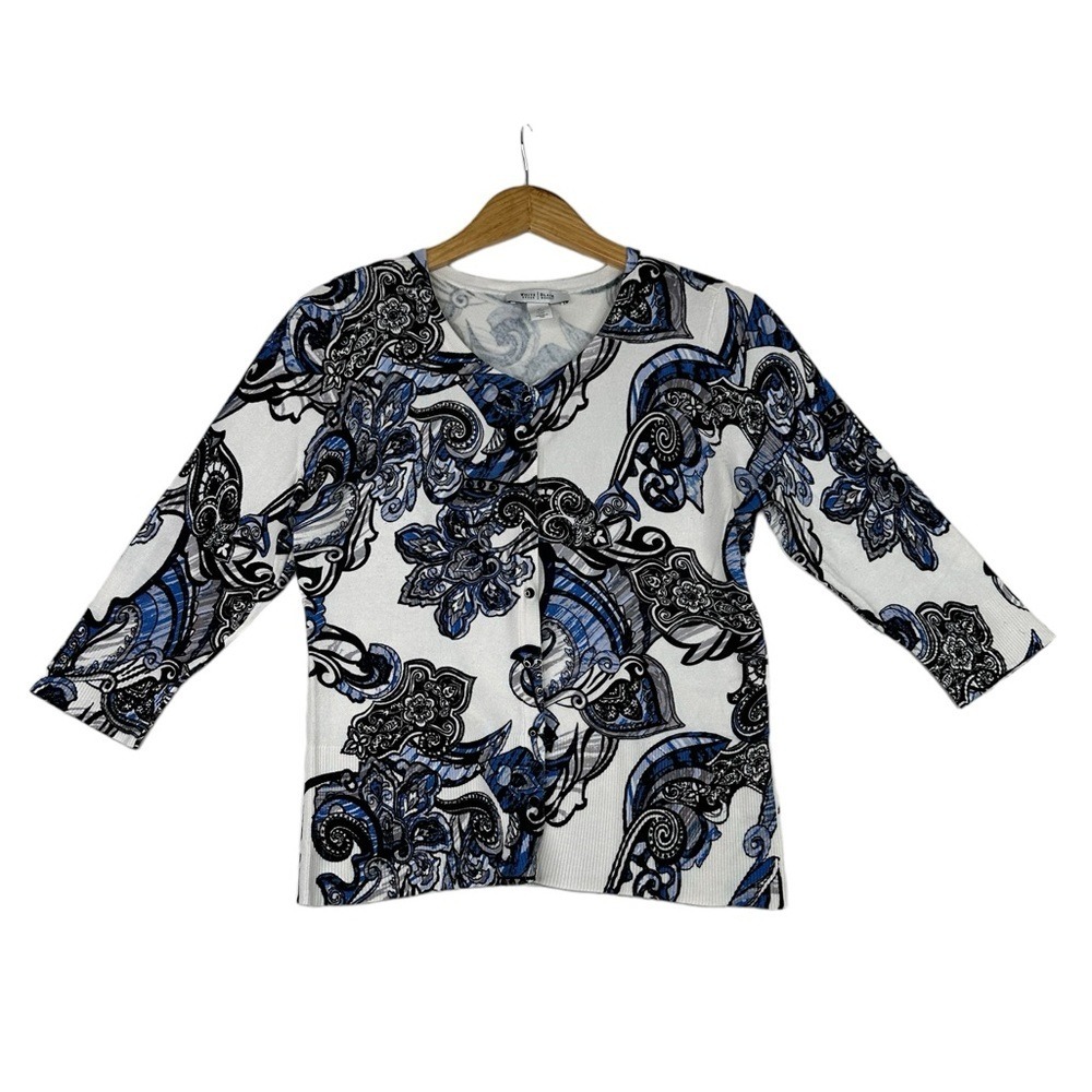 White House Black Market Cardigan Sweater Womens Snap Lightweight Size Medium